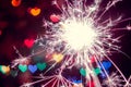 sparkler and hearts Royalty Free Stock Photo
