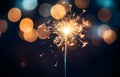 sparkler light burn on bokeh background