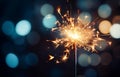 sparkler light burn on bokeh background