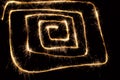 Sparkler spiral square Royalty Free Stock Photo