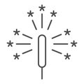 Sparkler thin line icon. Firecracker vector illustration isolated on white. Firework outline style design, designed for Royalty Free Stock Photo