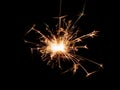 Sparklers on black isolated background. Sparks from a burning sparkler. To insert an image in a blend mode Royalty Free Stock Photo