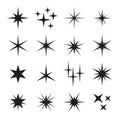 Sparkles Black Template Icons on White Background