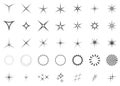 Sparkles vector set. Light effects elements. Royalty Free Stock Photo