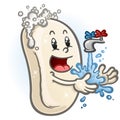 Soap Bar Cartoon Character Rinsing Hands Royalty Free Stock Photo