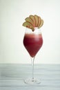 Sparkling berry apple mocktail with apple slices