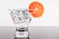 Sparkling beverage in a martini glass with blood orange slice Royalty Free Stock Photo