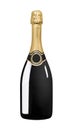 Sparkling black wine bottle Royalty Free Stock Photo