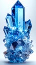 Sparkling Blue Crystal Cluster on White Background with Refractive Lighting Royalty Free Stock Photo