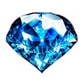Sparkling blue diamond on a white background isolated