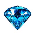 Sparkling blue diamond on a white background isolated