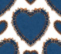 Sparkling Blue Glitter Heart Pattern Background Festive Decorative Texture for Love Celebration Designs Royalty Free Stock Photo