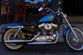 Sparkling Blue Harley Davidson Motorcycle.