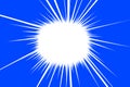 Sparkling blue rays in a straight line from the center - beautifully distributed, backgrounds, abstract - vector Royalty Free Stock Photo