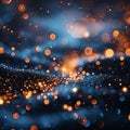 Sparkling bokeh lights on dark background Royalty Free Stock Photo