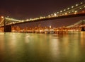 Sparkling Brooklyn Bridge by night Royalty Free Stock Photo