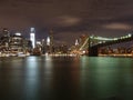 Sparkling Brooklyn Bridge by night Royalty Free Stock Photo