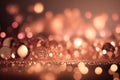 Sparkling Copper and Rose Gold Glitter in Blurred Background