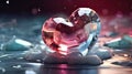 Sparkling Crystal Heart Gemstone Background