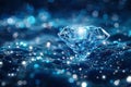 sparkling diamond amidst a network of connected blue nodes, symbolizing precious data