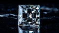 Sparkling Diamond Brilliance on Dark Surface, Close-up. Clear Cut Gemstone, Symbol of Luxury. Elegant, High-Value Object Royalty Free Stock Photo