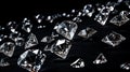 sparkling diamonds, black background Generate AI Royalty Free Stock Photo