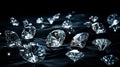 sparkling diamonds, black background Generate AI Royalty Free Stock Photo