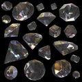 Sparkling diamonds - 3d render Royalty Free Stock Photo