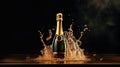 Sparkling Euphoria Capturing the Joy of Champagne Popping and Water Splashes