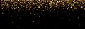 Sparkling falling golden stars on a black background Royalty Free Stock Photo