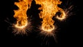 Sparkling Fire with a Black Background Royalty Free Stock Photo