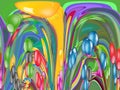 Sparkling fluid lines pink red green violet yellow geometries sparkling colors, elegant abstract geometries, background