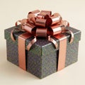 Sparkling gift box with large bow Royalty Free Stock Photo