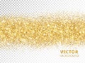 Sparkling glitter border isolated on transparent background, vec Royalty Free Stock Photo