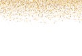 Sparkling glitter. Falling gold dust isolated on white background Royalty Free Stock Photo