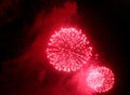sparkling glittering fireworks exploded in the sky during the celebrations for the national holiday Royalty Free Stock Photo