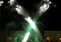 sparkling glittering fireworks exploded in the sky during the celebrations for the national holiday Royalty Free Stock Photo
