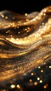 Sparkling golden waves of glitter in motion