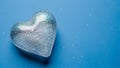 Sparkling Heart on Blue Background Royalty Free Stock Photo