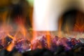 Sparkling hot coals Royalty Free Stock Photo