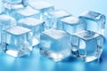 Sparkling ice cubes background, pattern of crystal frozen icecubes