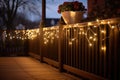 sparkling led fairy lights wrapped around a railing Royalty Free Stock Photo