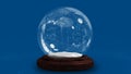 Sparkling light spirally moving around snow globe