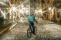 Sparkling light star filter effect over the Deliveroo Rider delivery boy