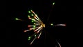 Sparkling, sparkling, multi-colored lines amidst the sky. Made from beautiful fireworks Royalty Free Stock Photo