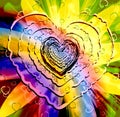 Sparkling multicolored heart shape