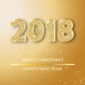 Sparkling 2018 numerals greeting card