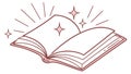 Sparkling Open Book Vector Illustration, Enchanted Learning, vector design Generative AI Royalty Free Stock Photo