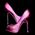 Sparkling open toe stiletto heel shoes.. Royalty Free Stock Photo