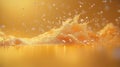 Sparkling orange soda splash with bubbles and droplets Royalty Free Stock Photo